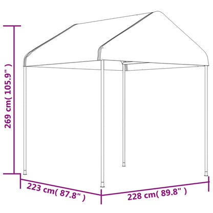 Pavillon mit Dach Weiß 2,28x2,23x2,69 m Polyethylen