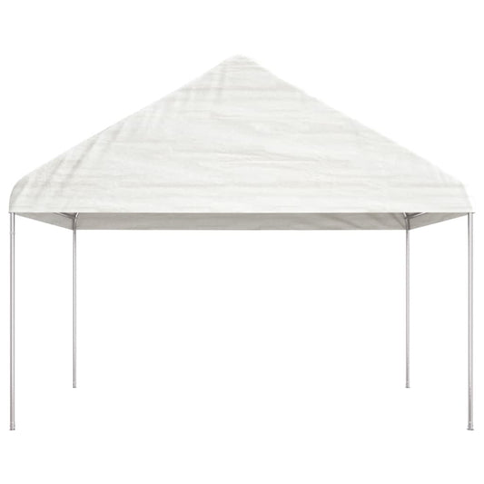 Pavillon mit Dach Weiß 4,08x2,23x3,22 m Polyethylen