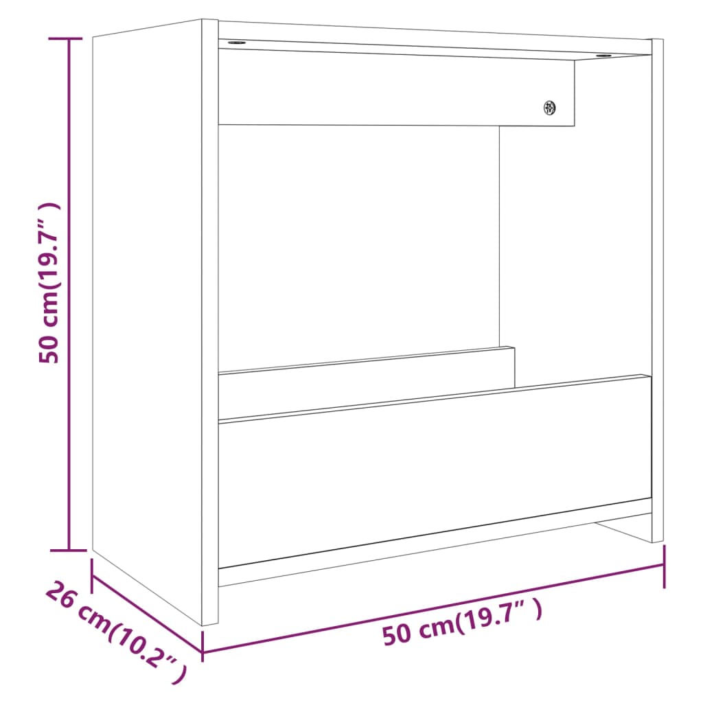 Beistelltisch Grau Sonoma 50x26x50 cm Holzwerkstoff