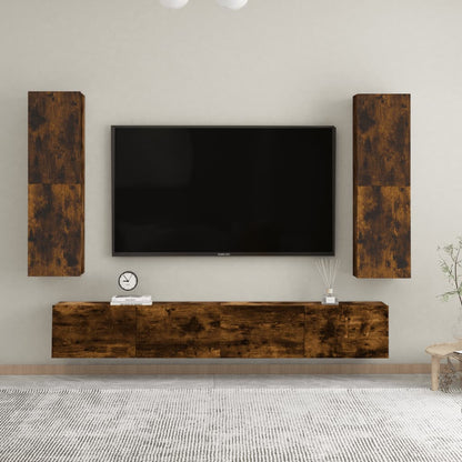 TV-Wandschränke 2 Stk. Räuchereiche 30,5x30x110 cm