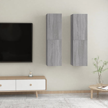 TV overskabe 2 stk Grå Sonoma 30,5x30x110 cm