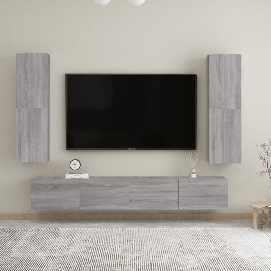 TV overskabe 2 stk Grå Sonoma 30,5x30x110 cm