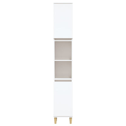 Badschrank Weiß 30x30x190 cm Holzwerkstoff