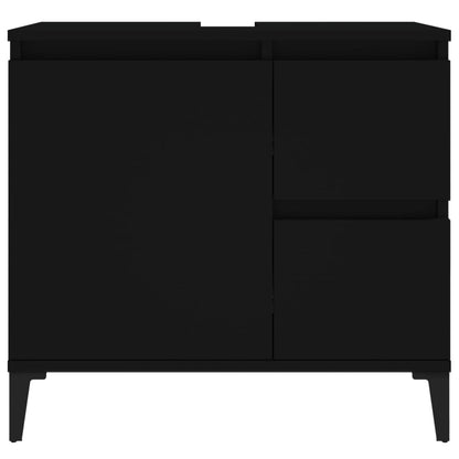 Badschrank Schwarz 65x33x60 cm Holzwerkstoff