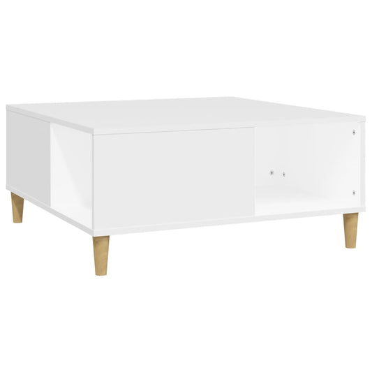 Sofabord Hvid 80x80x36,5 cm Træ Materiale