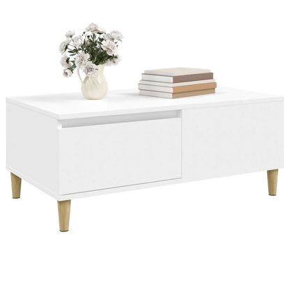 Couchtisch Weiß 90x50x36,5 cm Holzwerkstoff