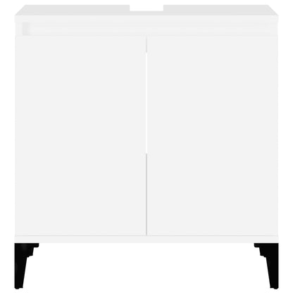 Waschbeckenunterschrank Weiß 58x33x60 cm Holzwerkstoff