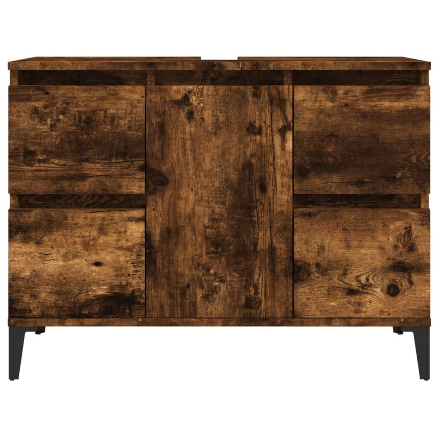 Waschbeckenunterschrank Räuchereiche 80x33x60 cm Holzwerkstoff