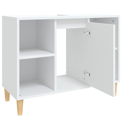 Waschbeckenunterschrank Weiß 80x33x60 cm Holzwerkstoff