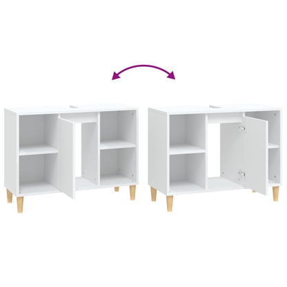 Waschbeckenunterschrank Weiß 80x33x60 cm Holzwerkstoff