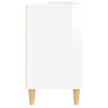 Waschbeckenunterschrank Hochglanz-Weiß 80x33x60cm Holzwerkstoff