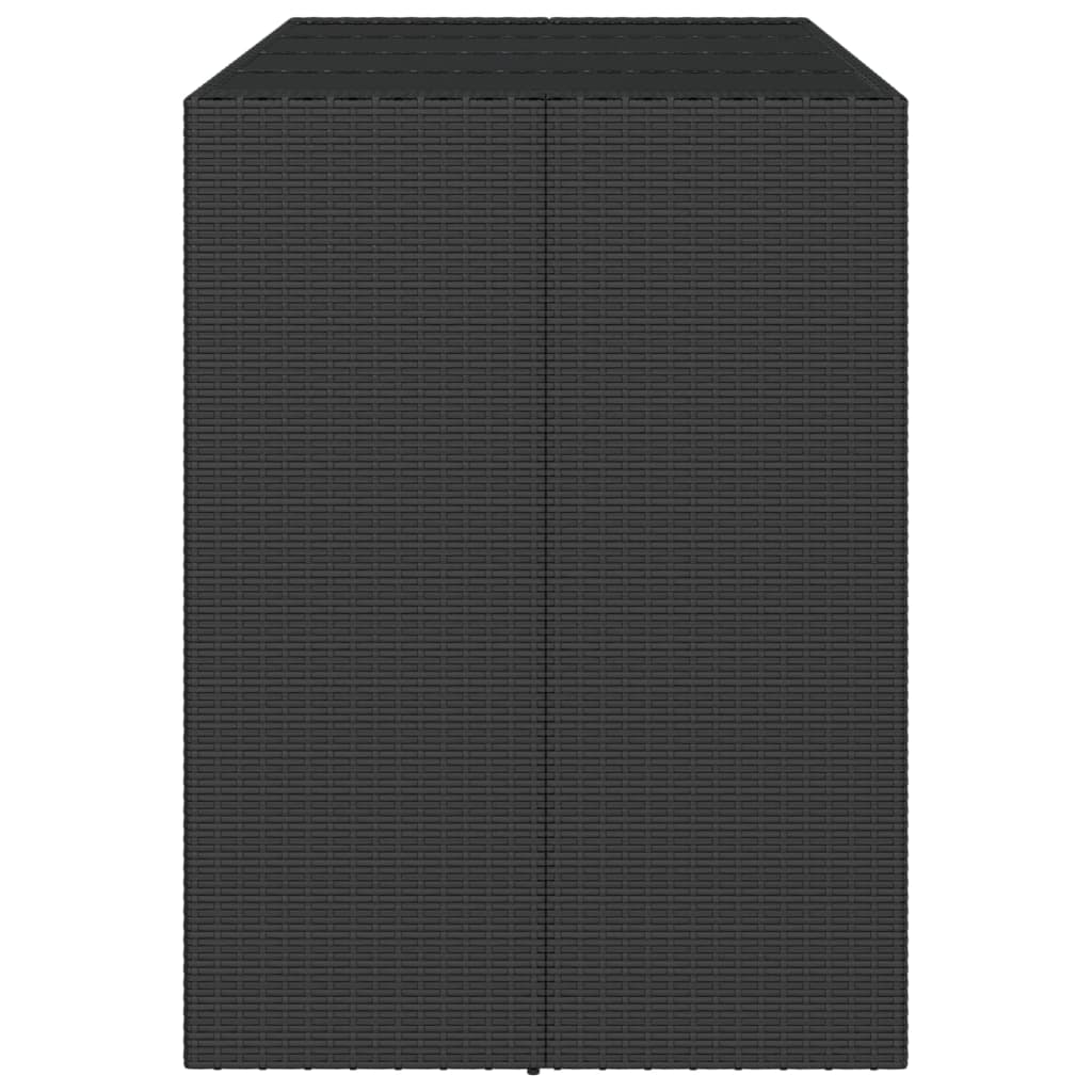Barbord med glasplade sort 145x80x110 cm polyrattan