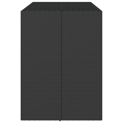 Barbord med glasplade sort 145x80x110 cm polyrattan