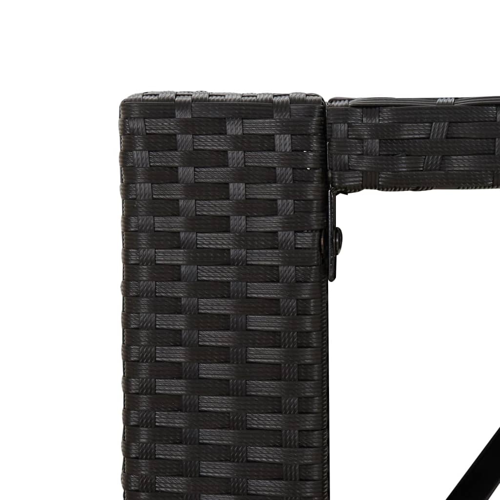 Barbord med glasplade sort 145x80x110 cm polyrattan