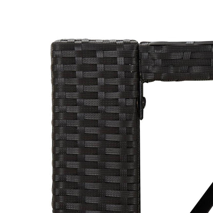 Barbord med glasplade sort 145x80x110 cm polyrattan