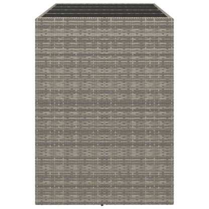 Barbord med glasplade grå 145x80x110 cm polyrattan