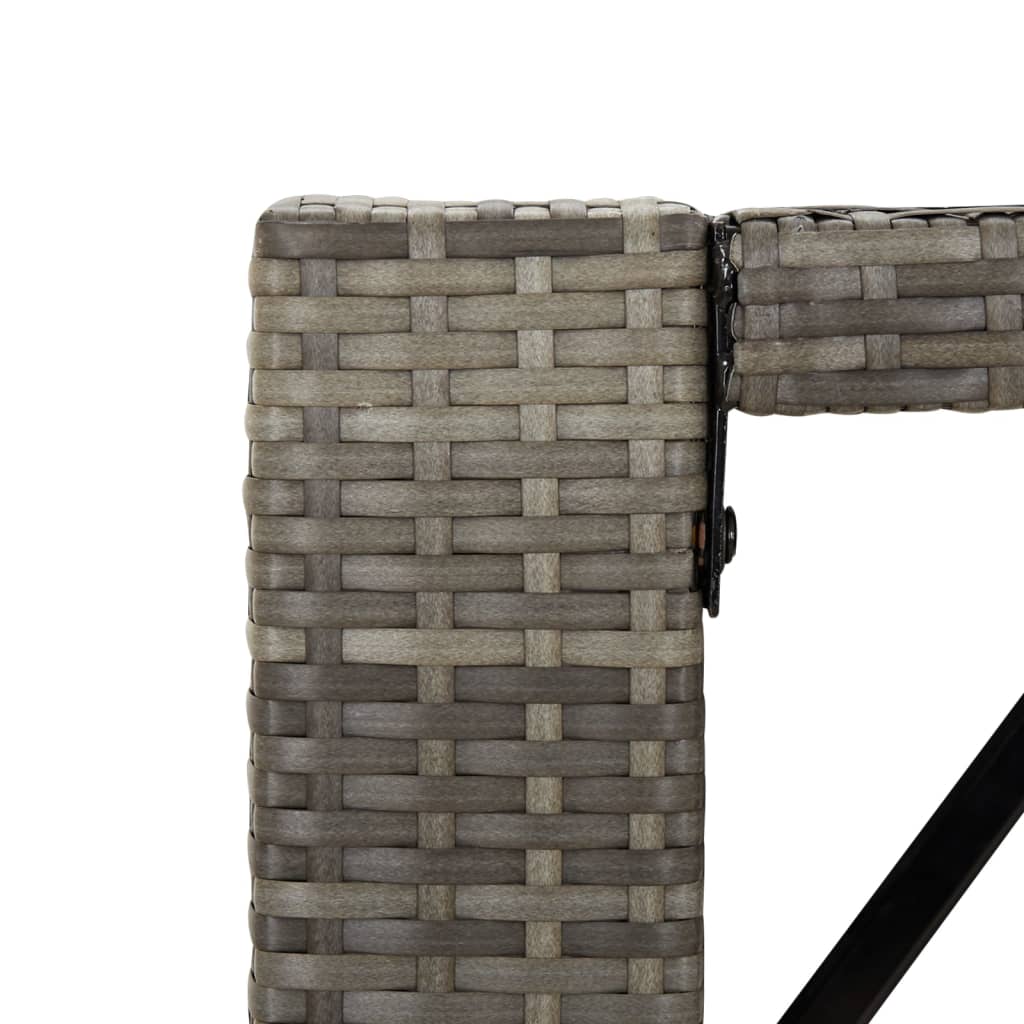 Barbord med glasplade grå 145x80x110 cm polyrattan
