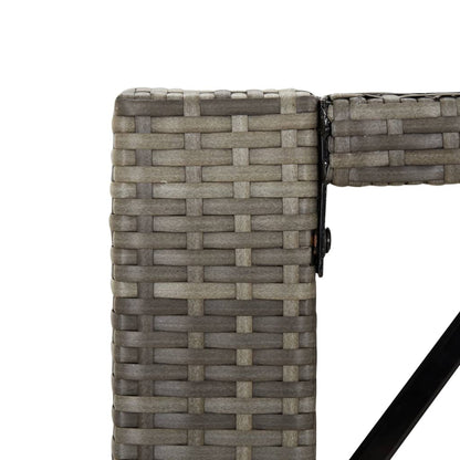Barbord med glasplade grå 145x80x110 cm polyrattan