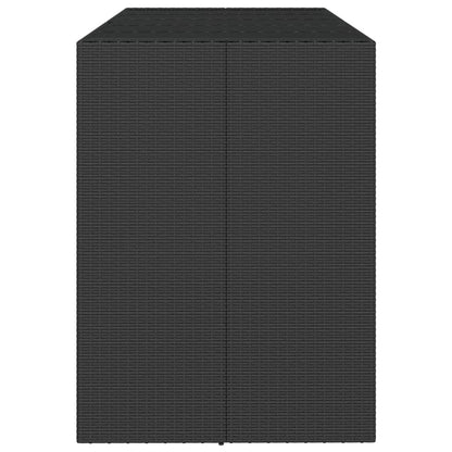 Barbord med glasplade sort 185x80x110 cm polyrattan