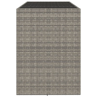 Barbord med glasplade grå 185x80x110 cm polyrattan