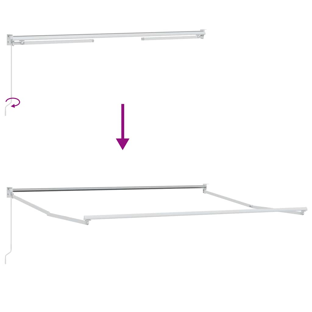 Markise Weiß 3,5 x 2,5 m Metall