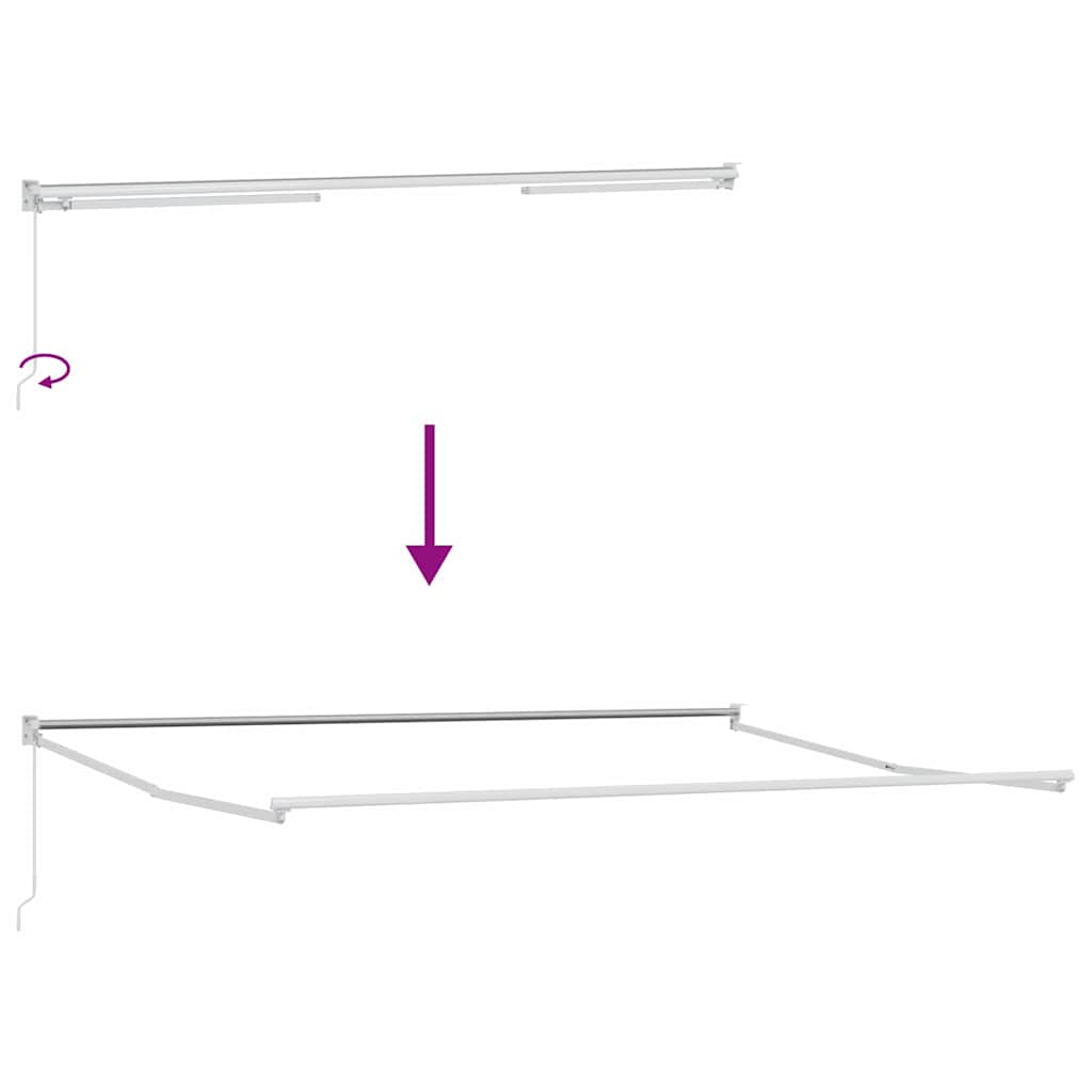 Markise Weiß 4 × 3 m Metall
