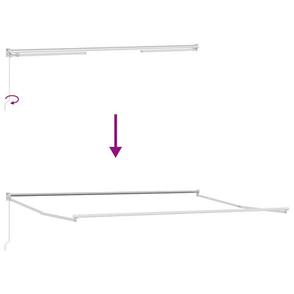 Markise Weiß 4 × 3 m Metall