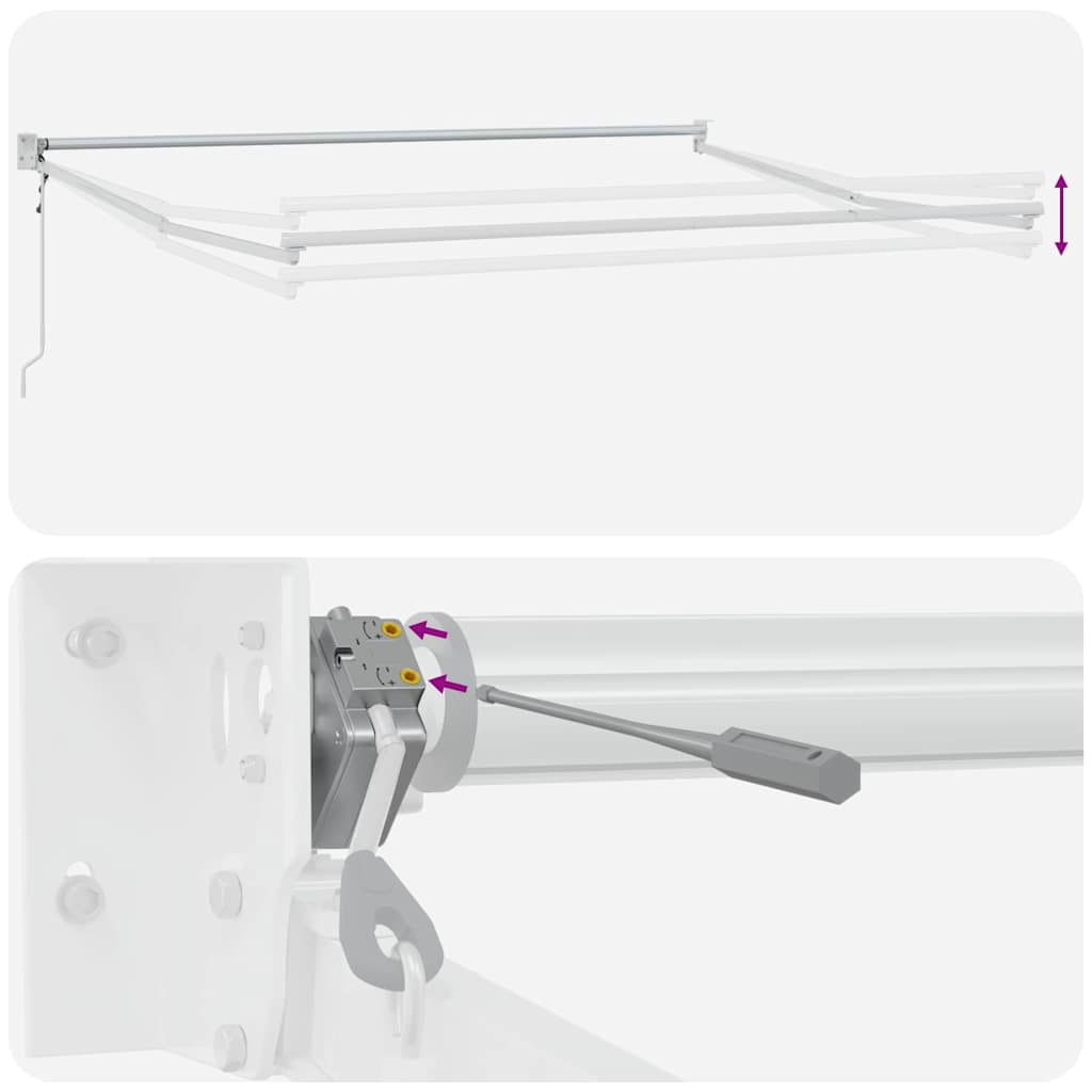 Markise Weiß 3,5 x 2,5 m Metall