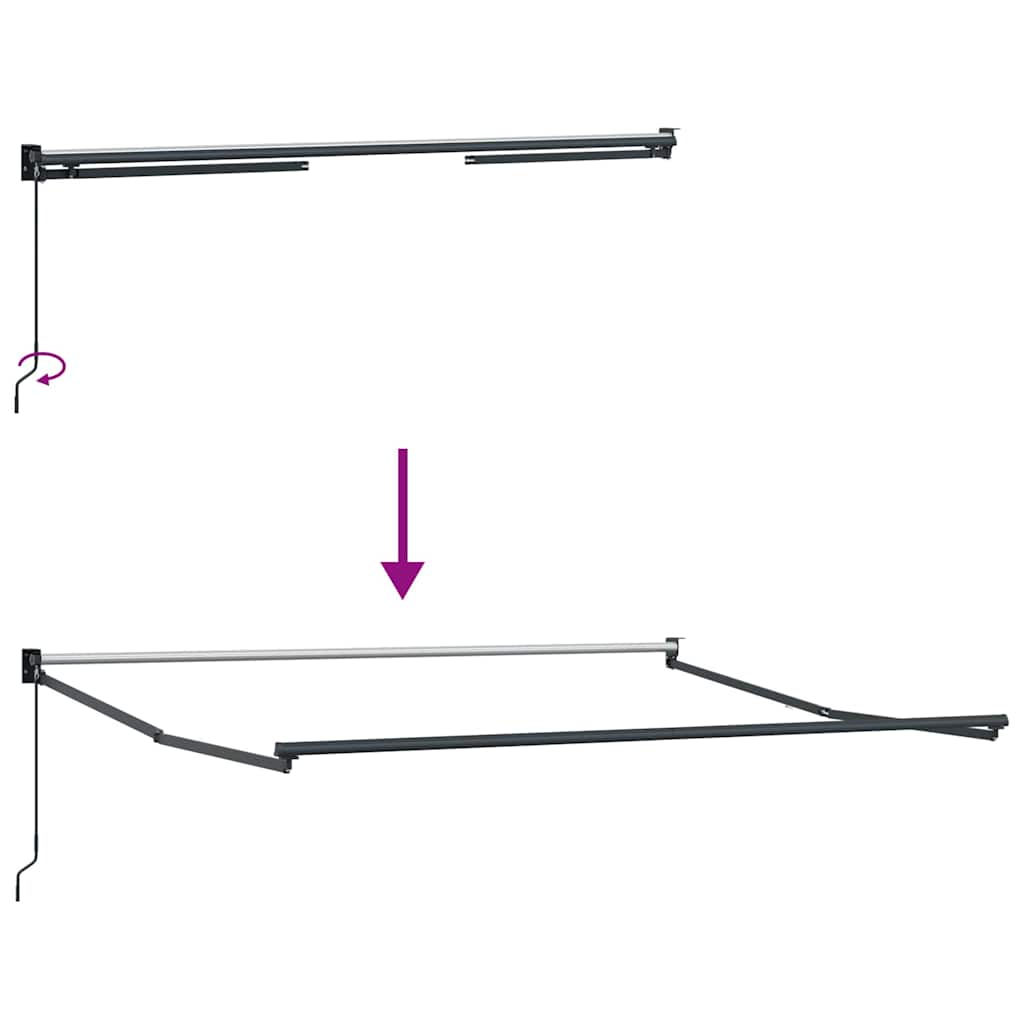 Markise Anthrazit 3 x 2,5 m Metall