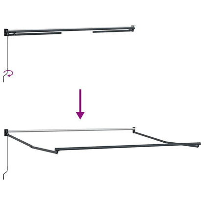 Markise Anthrazit 3 x 2,5 m Metall