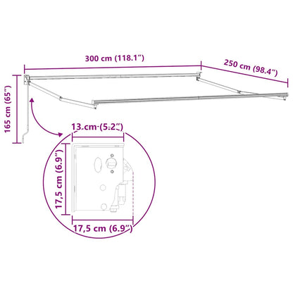 Markise Anthrazit 3 x 2,5 m Metall