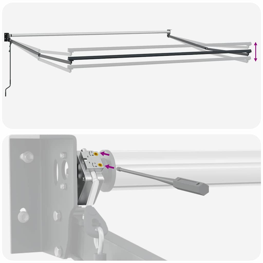 Markise Anthrazit 3,5 x 2,5 m Metall