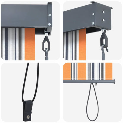 Outdoor Rollo Gestreift Gelb und Blau 200 x 250 cm Stoff