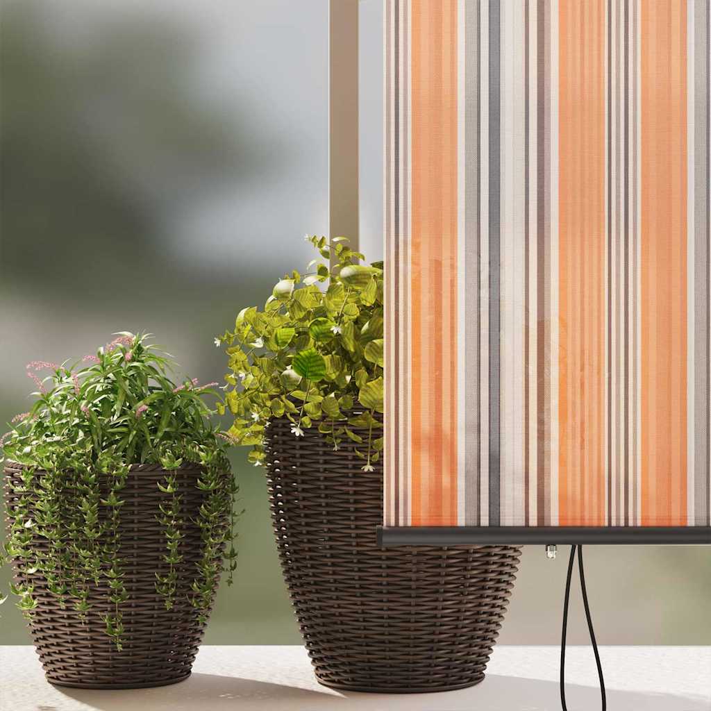 Outdoor Rollo Striped Manuell Gelb und Blau 200 x 250 cm Stoff