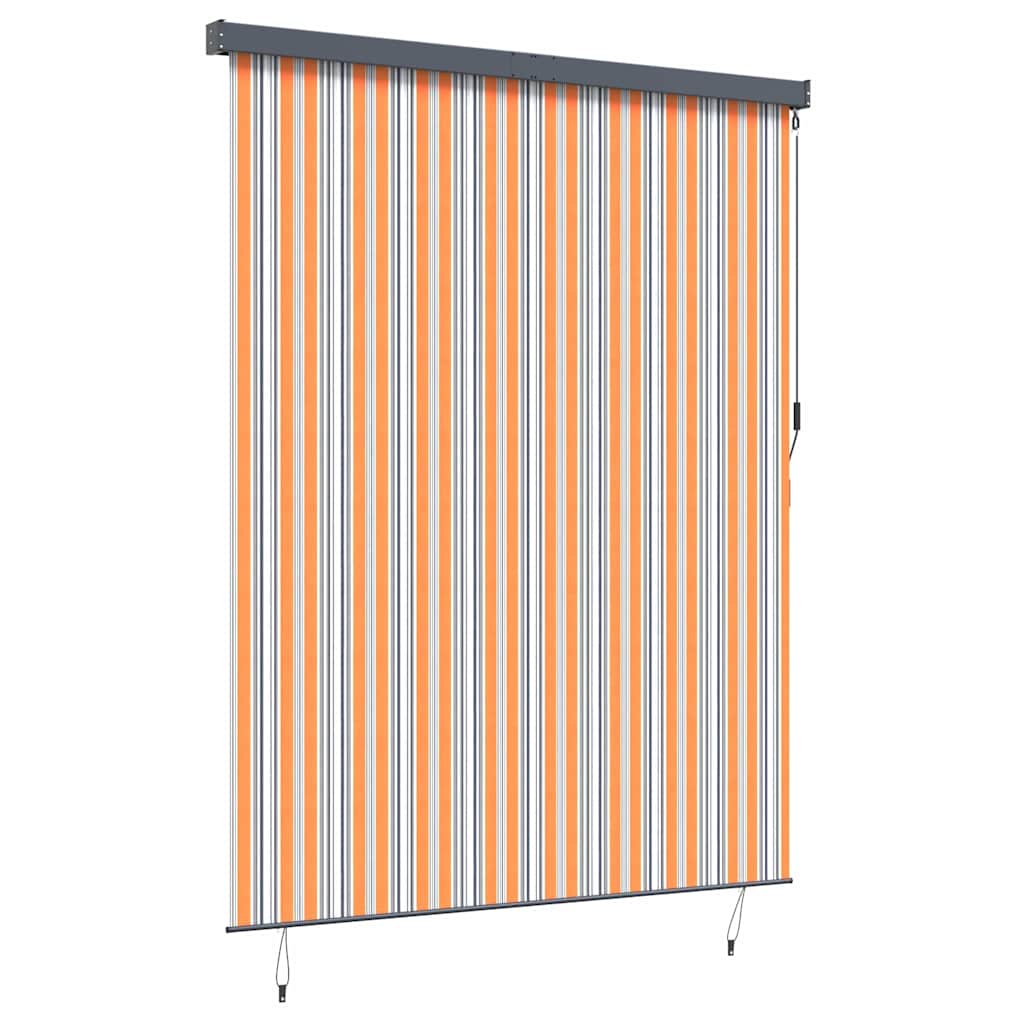 Outdoor Rollo Striped Manuell Gelb und Blau 200 x 250 cm Stoff