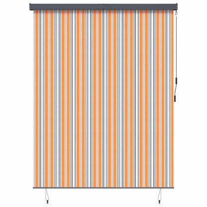 Outdoor Rollo Striped Manuell Gelb und Blau 200 x 250 cm Stoff