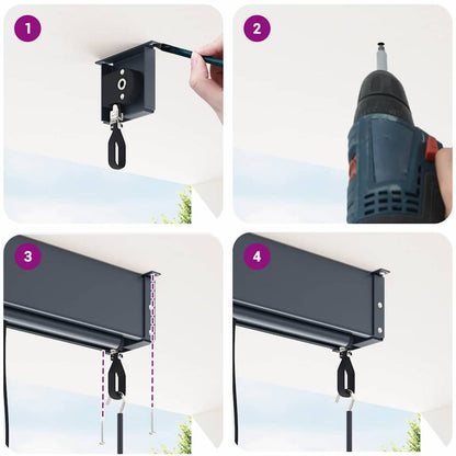 Outdoor Rollo Gestreift Gelb und Blau 200 x 250 cm Stoff