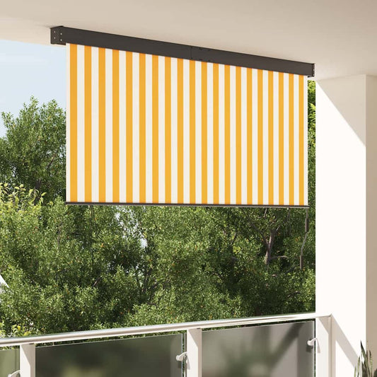 Outdoor Rollo Striped Orange und Weiß 200 x 250 cm Stoff