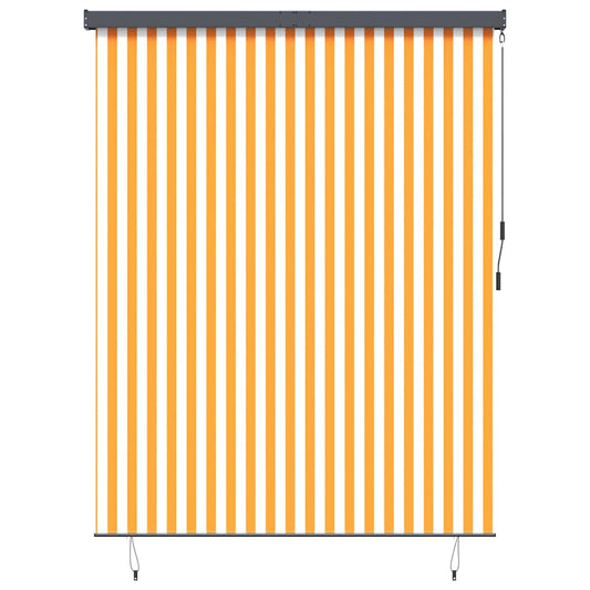 Outdoor Rollo Striped Orange und Weiß 200 x 250 cm Stoff