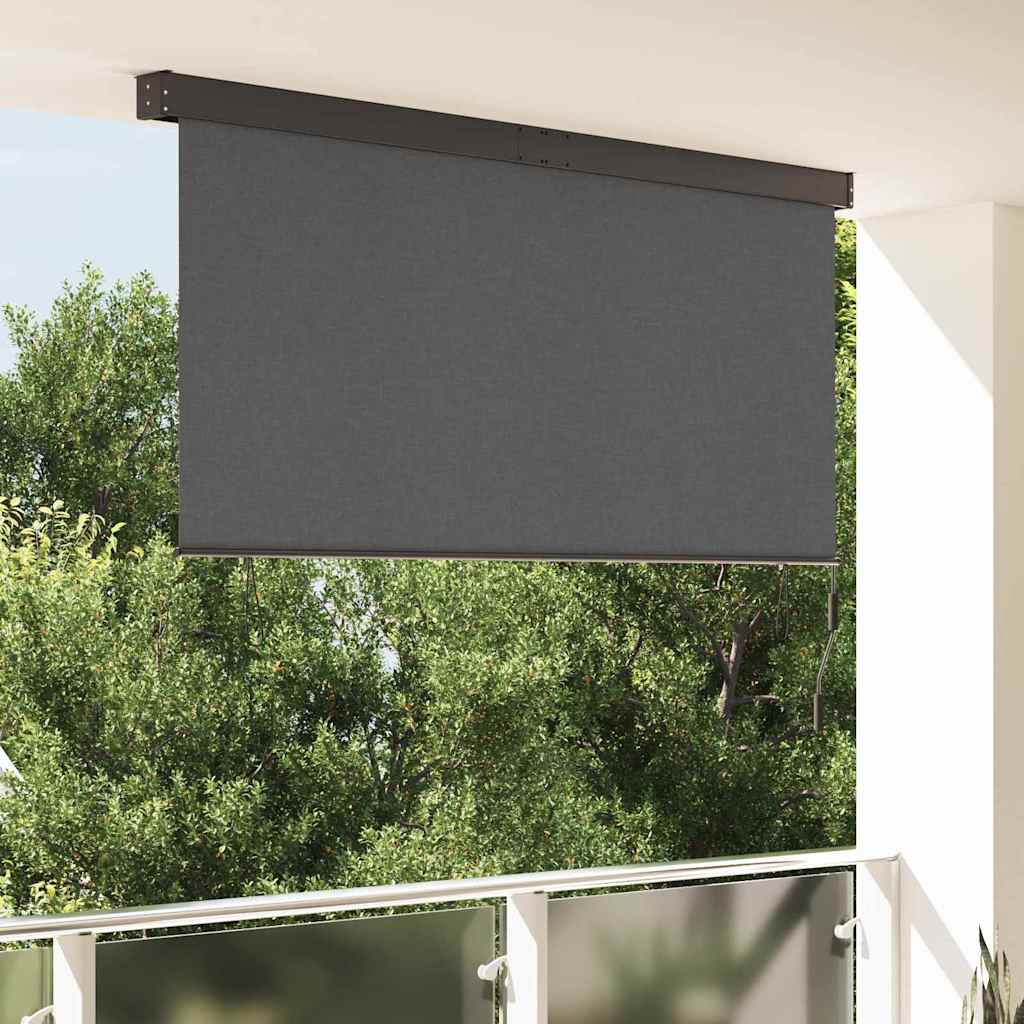 Outdoor Rollo Striped Manuell Anthrazit 200 x 250 cm Stoff