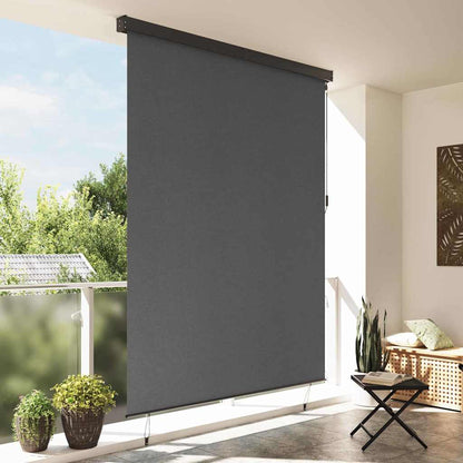 Outdoor Rollo Striped Manuell Anthrazit 200 x 250 cm Stoff