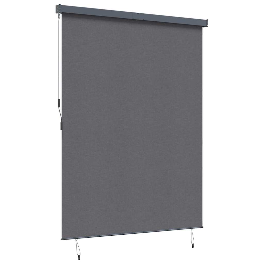 Outdoor Rollo Striped Manuell Anthrazit 200 x 250 cm Stoff