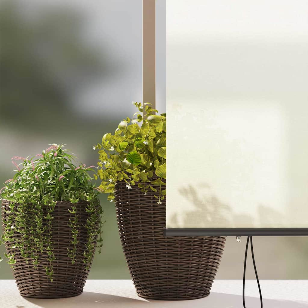 Outdoor Rollo Striped Manuell Creme 200 x 250 cm Stoff