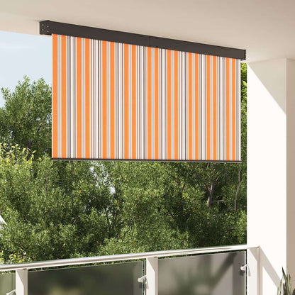 Outdoor Rollo Striped Manuell Gelb und Blau 220 x 250 cm Stoff