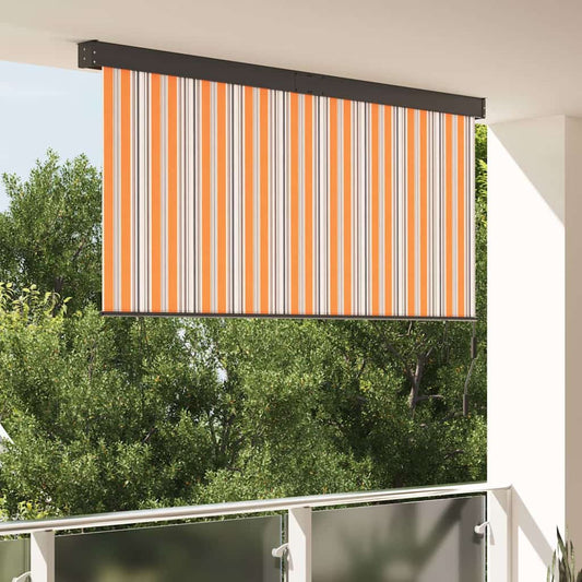 Outdoor Rollo Striped Manuell Gelb und Blau 220 x 250 cm Stoff