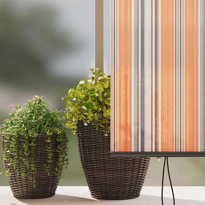 Outdoor Rollo Striped Manuell Gelb und Blau 220 x 250 cm Stoff
