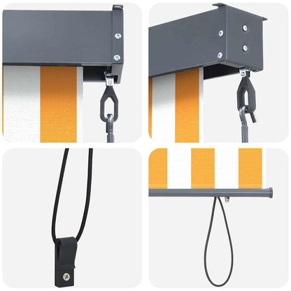 Outdoor Rollo Gestreift Orange und Weiß 220 x 250 cm Stoff