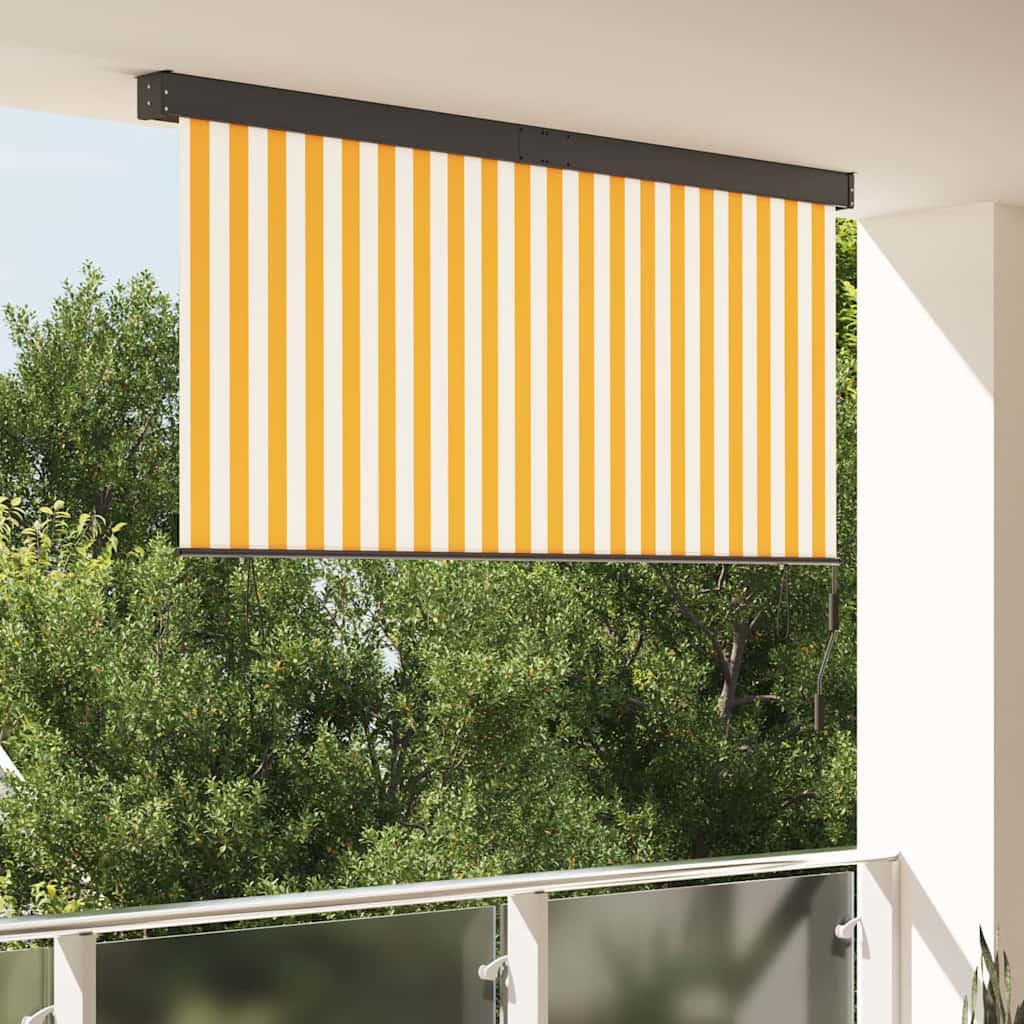 Outdoor Rollo Gestreift Orange und Weiß 220 x 250 cm Stoff