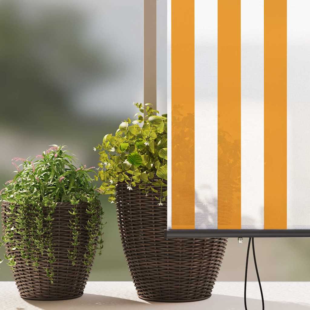 Outdoor Rollo Striped Orange und Weiß 220 x 250 cm Stoff