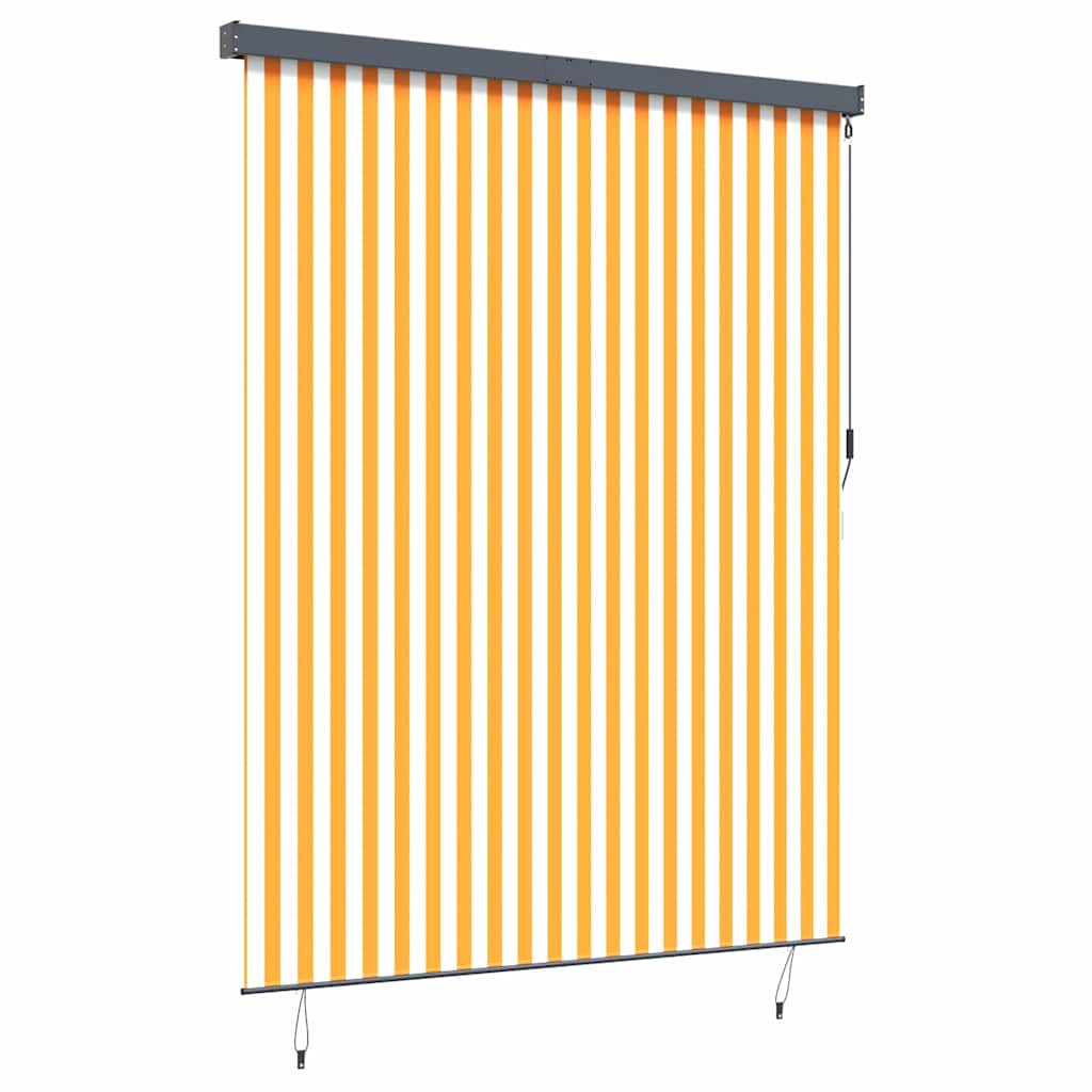 Outdoor Rollo Gestreift Orange und Weiß 220 x 250 cm Stoff